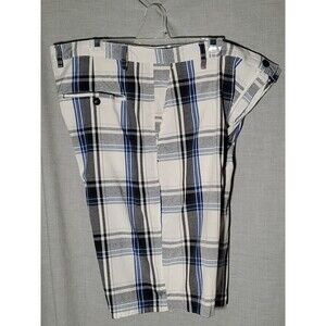 Blue Gear Mens Shorts - Size 40- Blue Plaid Bermuda/Casual/Dress/Comfort